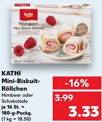 Kaufland KATHI Mini-Biskuit Röllchen 180 g Packg. Angebot