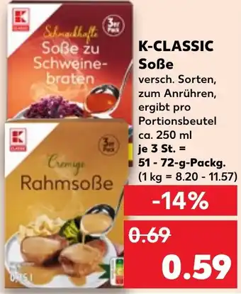 Kaufland K-CLASSIC Soße 51-72 g Packg. Angebot