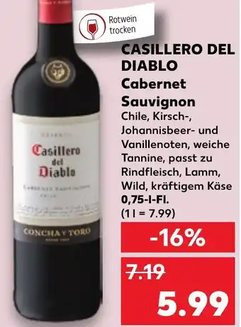 Kaufland CASILLERO DEL DIABLO Cabernet Sauvignon 0,75 L-Fl. Angebot