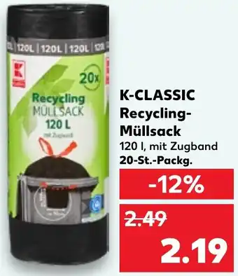 Kaufland K-CLASSIC Recycling Müllsack 20-St. Packg. Angebot