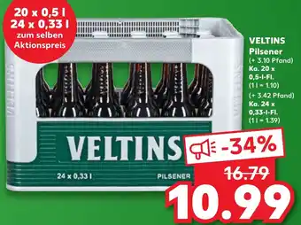 Kaufland VELTINS Pilsener Ka. 20x0,5 L/24x0,33 L-Fl. Angebot