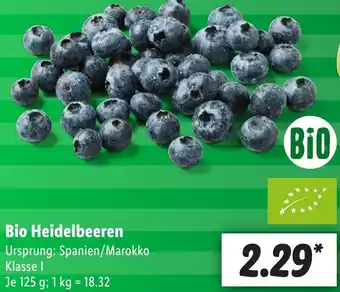 Lidl Bio Heidelbeeren 125 g Angebot