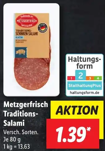 Lidl Metzgerfrisch Traditions-Salami 80 g Angebot