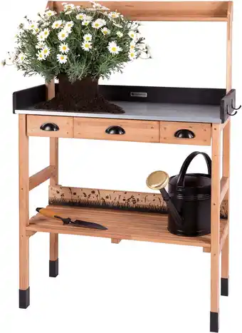 Hornbach WONDERMAKE - 8504 Premium Pflanztisch aus Kirschbaum Holz mit Schubladen wetterfest, Garten-Arbeitstisch XL Outdoor draußen B Angebot