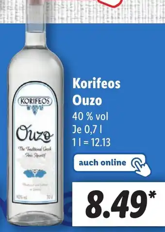 Lidl Korifeos Ouzo 0,7 L Angebot