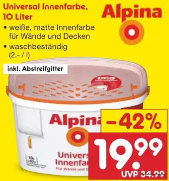 Netto Marken-Discount Alpina Universal Innenfarbe, 10 Liter Angebot