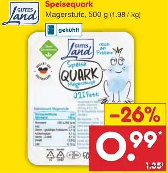 Netto Marken-Discount GUTES Land Speisequark 500 g Angebot