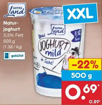 Netto Marken-Discount GUTES Land Natur-joghurt 500 g Angebot