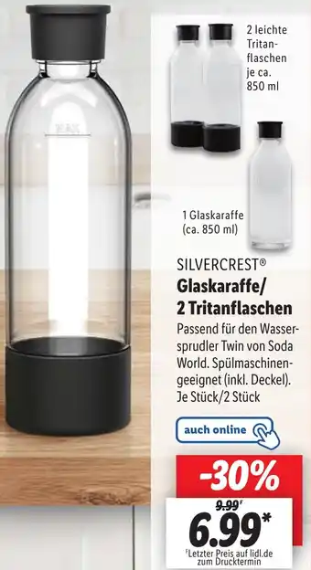 Lidl SILVERCREST Glaskaraffe/ 2 Tritanflaschen Angebot