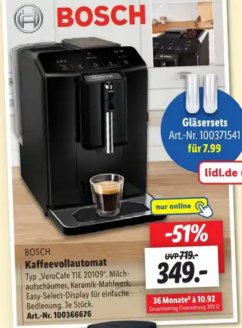 Lidl BOSCH Kaffeevollautomat ,,VeroCafe TIE 20109" Angebot