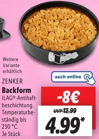 Lidl ZENKER Backform Angebot