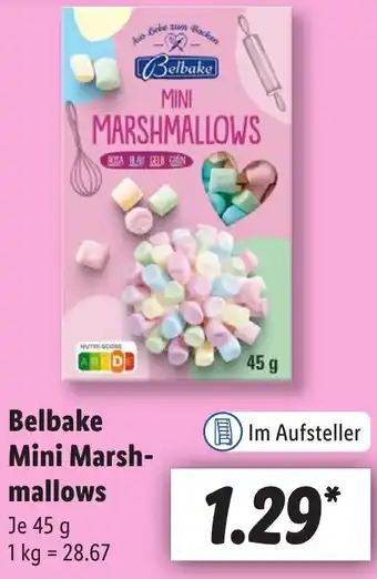 Lidl Belbake Mini Marshmallows 45 g Angebot