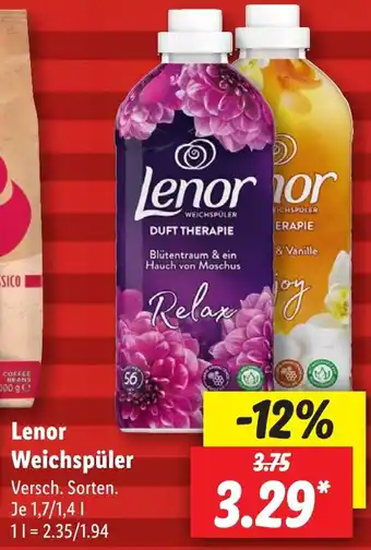 Lidl Lenor Weichspüler 1,7/1,4 L Angebot