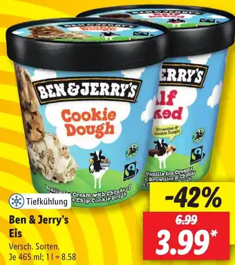 Lidl Ben & Jerry's Eis 465 ml Angebot