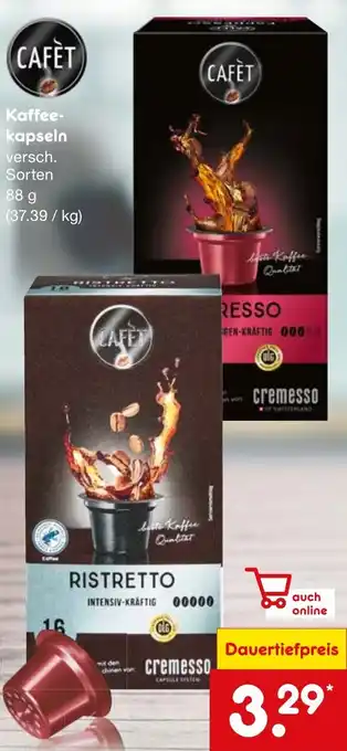 Netto Marken-Discount CAFÈT Kaffeekapseln 88 g Angebot