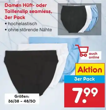 Netto Marken-Discount Damen Hüft oder Taillenslip seamless, 3er Pack Angebot