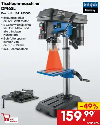 Netto Marken-Discount Scheppach Tischbohrmaschine DP16SL Angebot