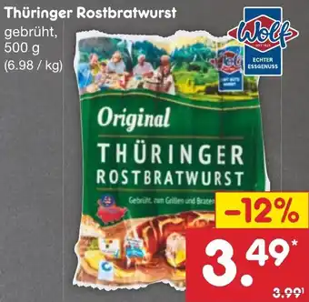 Netto Marken-Discount Wolf Thüringer Rostbratwurst 500 g Angebot