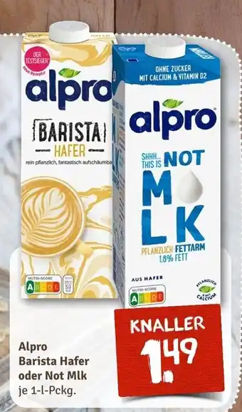 nahkauf Alpro Barista Hafer oder Not Mlk je 1-l-Pckg. Angebot