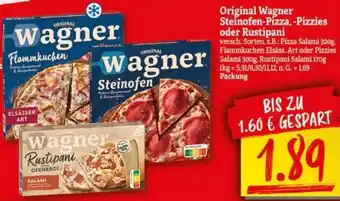 NP Discount Original Wagner Steinofen-Pizza, Pizzies oder Rustipani Angebot