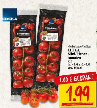 NP Discount Niederlande/ Italien EDEKA Mini-Rispentomaten 400 g Schale Angebot