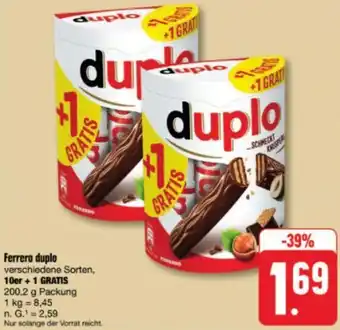 nah & gut Ferrero duplo 200,2 g Packung Angebot