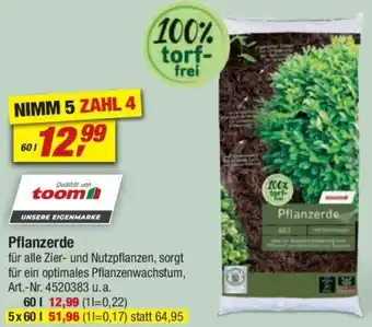 toom Baumarkt Pflanzerde 60 L Angebot