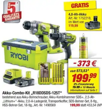 toom Baumarkt RYOBI Akku-Combo-Kit ,,R18DDSDS-125T" Angebot