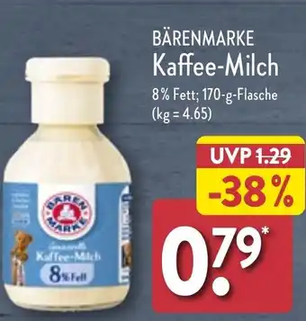 Aldi Nord BÄRENMARKE Kaffee-Milch 170 g Flasche Angebot