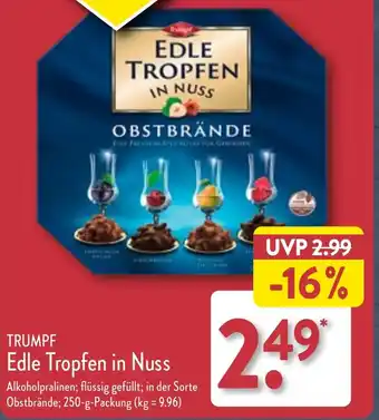 Aldi Nord TRUMPF Edle Tropfen in Nuss 250 g Packung Angebot