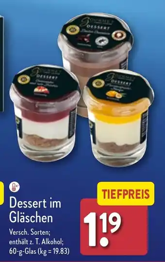 Aldi Nord Dessert im Gläschen 60 g Glas Angebot