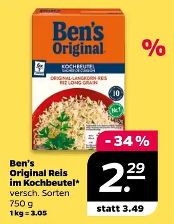 NETTO Ben's Original Reis im Kochbeutel 750 g Angebot