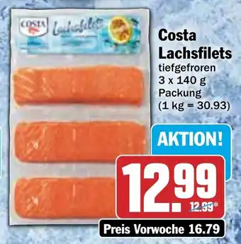 Hit Costa Lachsfilets 3 x 140 g Packung Angebot