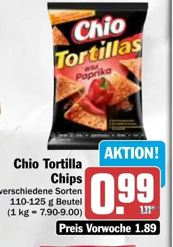 Hit Chio Tortillas Chips 110-125 g Beutel Angebot