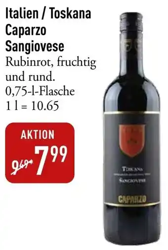 Galeria Markthalle Italien / Toskana Caparzo Sangiovese 0,75 L Flasche Angebot