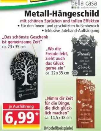 Norma bella casa Metall-Hängeschild Angebot