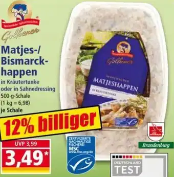 Norma Golßener Matjes/Bismarckhappen 500 g Schale Angebot