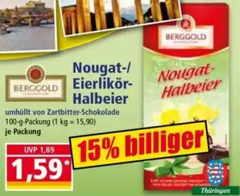 Norma BERGGOLD Nougat/ Eierlikör Halbeier 100 g Packung Angebot