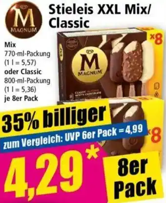 Norma MAGNUM Stieleis XXL Mix/Classic 770/800 ml Packung Angebot