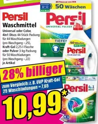 Norma Persil Waschmittel 44/50 Waschladungen Angebot