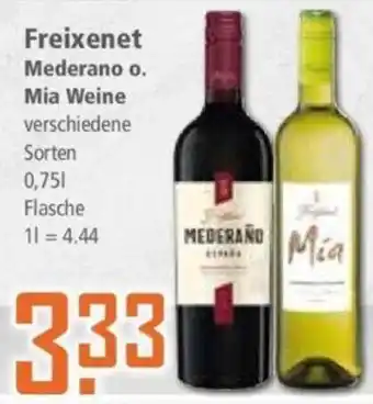 Klaas und Kock Freixenet Mederano o. Mia Weine 0,75 L Flasche Angebot