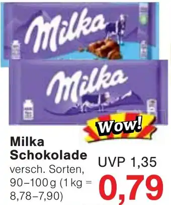 Jawoll Milka Schokolade 90-100 g Angebot