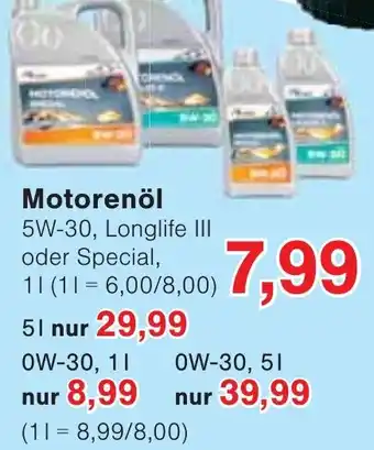 Jawoll Motorenöl 5W-30, 1 L Angebot