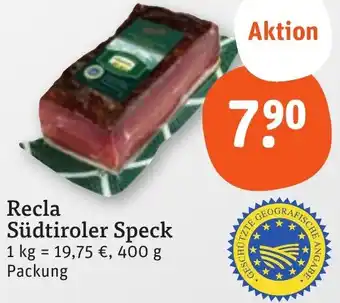 tegut Recla Südtiroler Speck 400 g Packung Angebot