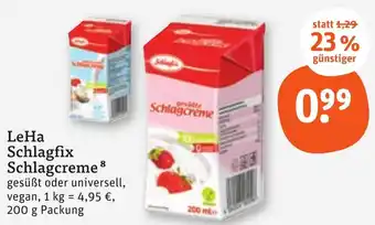 tegut LeHa Schlagfix Schlagcreme 200 g Packung Angebot