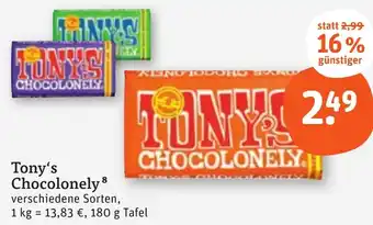 tegut Tony's Chocolonely 180 g Tafel Angebot