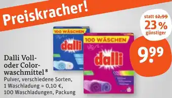 tegut Dalli Voll oder Colorwaschmittel 100 Waschladungen Angebot