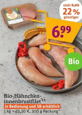 tegut Bio-Hähncheninnenbrustfilet 300 g Packung Angebot