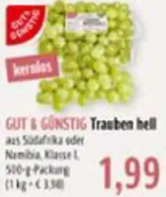 BUNGERT Gut & Günstig Trauben hell 500 g Packung Angebot