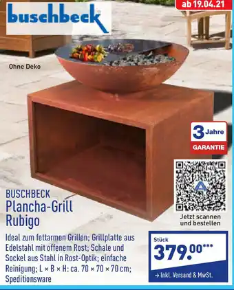 Aldi Nord Buschbeck Plancha Grill Rubigo Angebot